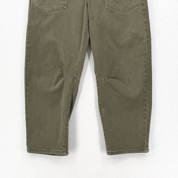 EVEREVE Cora Barrel Leg Utility Pant Womens 30 Olive Green Ankle Balloon - Picture 13 of 16